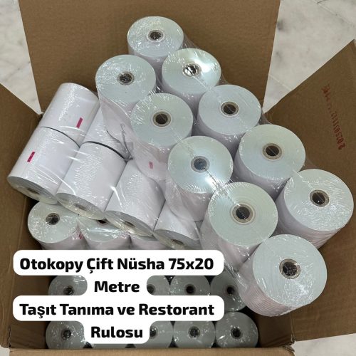 Otocopy Çift Nüsha 20 Metre 75x20 M 150 Rulo