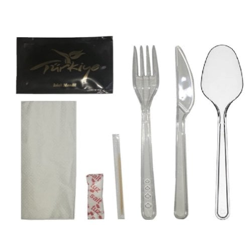 Plastik Bıçak Kaşık Çatal 7'li Lüks Set 500 Paket