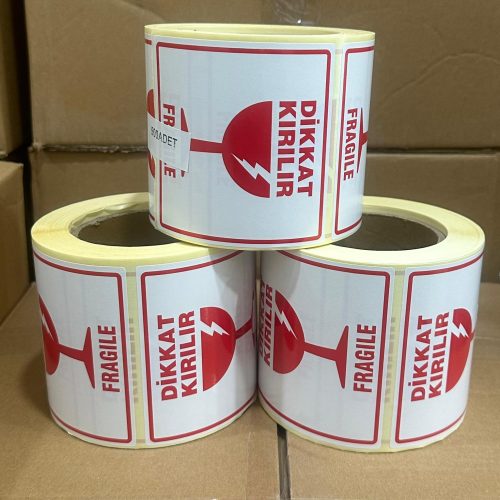 Kırılır Etiketi 100x100/400 Sarım 4 Rulo