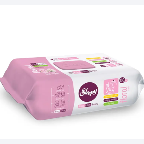 Sleepy Floral Kişisel Bakım Havlusu 100’lü 1 Paket