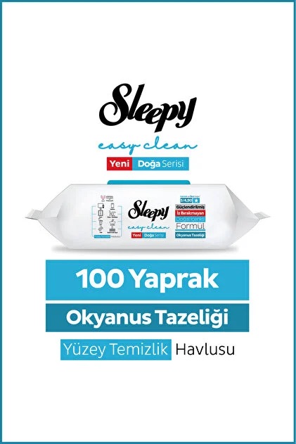 Sleepy Okyanus Yüzey Temizlik Havlusu 100 Yaprak 3 Paket