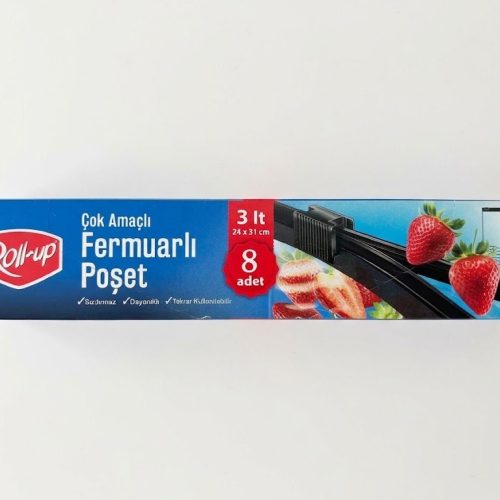 Roll-up Çok Amaçlı Fermuarlı Poşet 3 Lt (24x31 cm) - 40 Adet 5 Paket