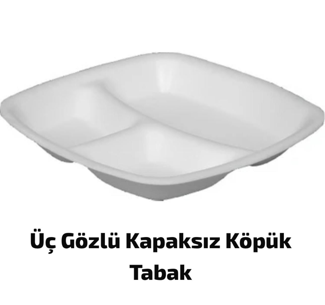 Köpük Tabak Üç Gözlü Kapaksız 200 adet