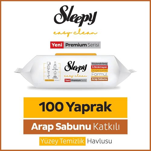 Sleepy Arap Sabunu Yüzey Temizlik Havlusu 100 Yaprak 1 Paket