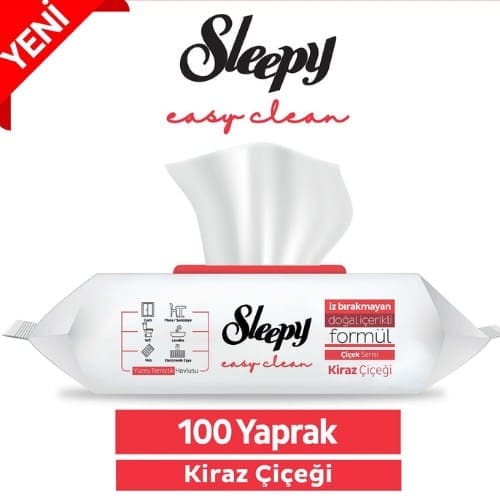 Sleepy Kiraz Çiçeği Yüzey Temizlik Havlusu 100 Yaprak 5 Paket